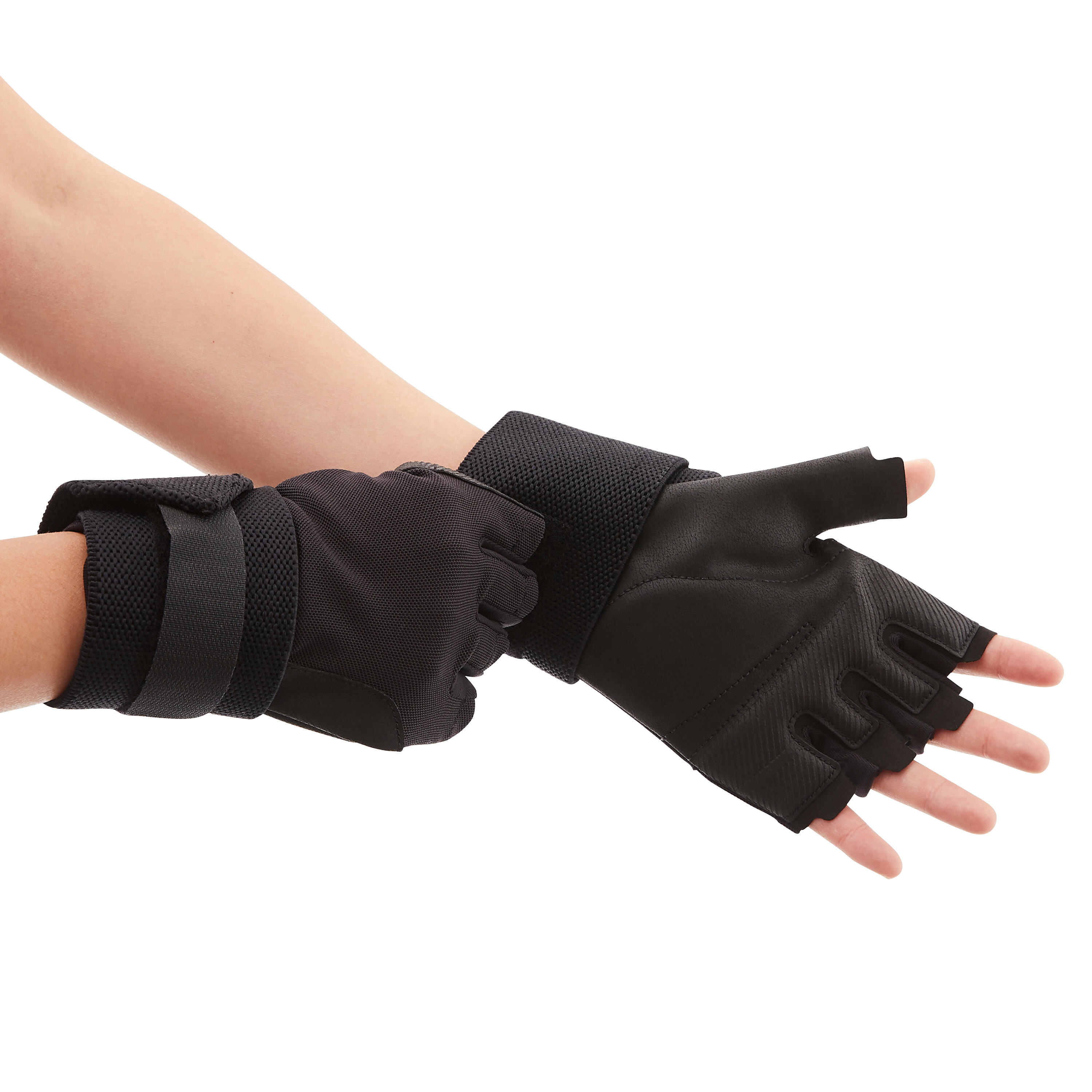 Domyos Trainingshandschuhe 900 Handgelenksbandage schwarz