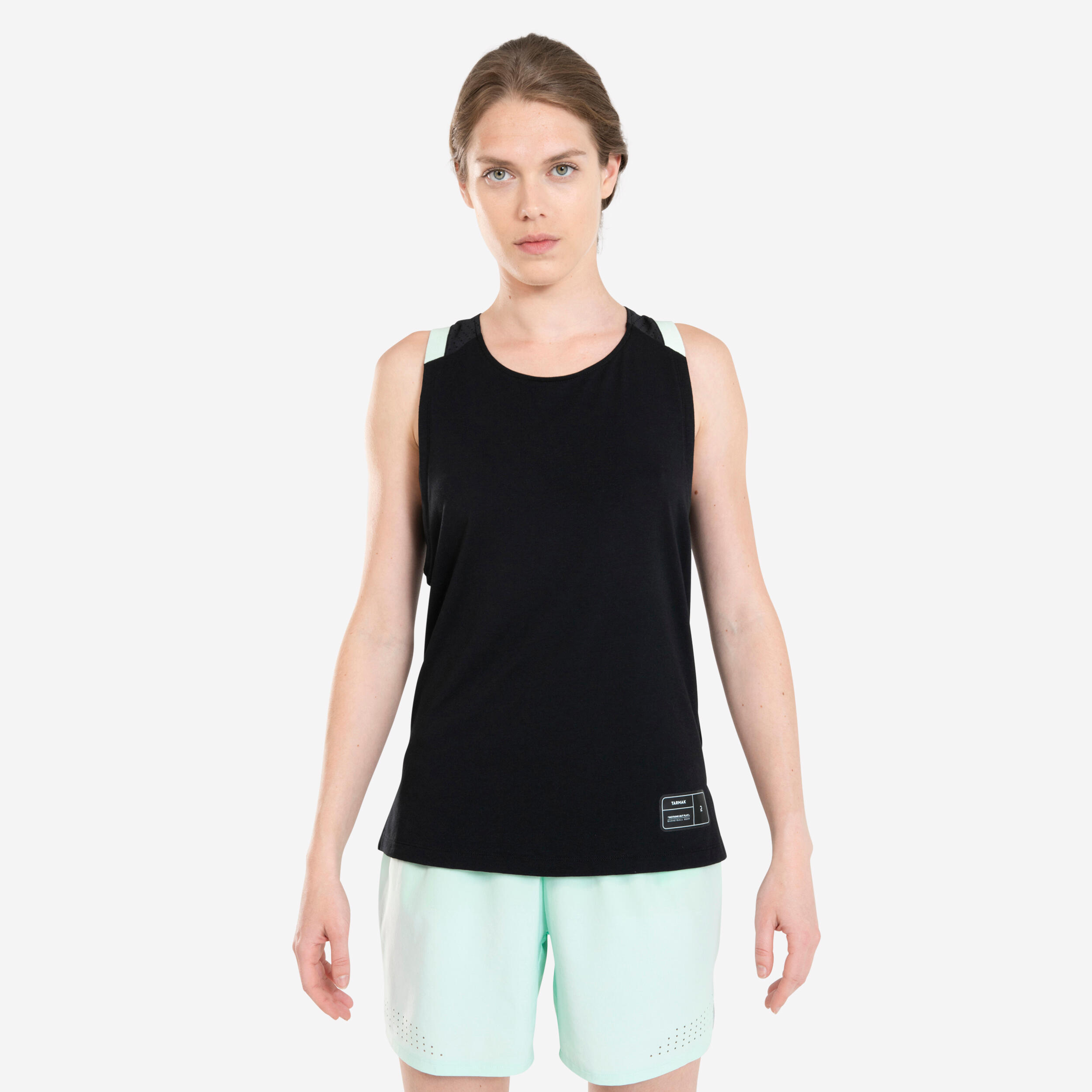 Tarmak Basketballtrikot ärmellos T500 Damen rot