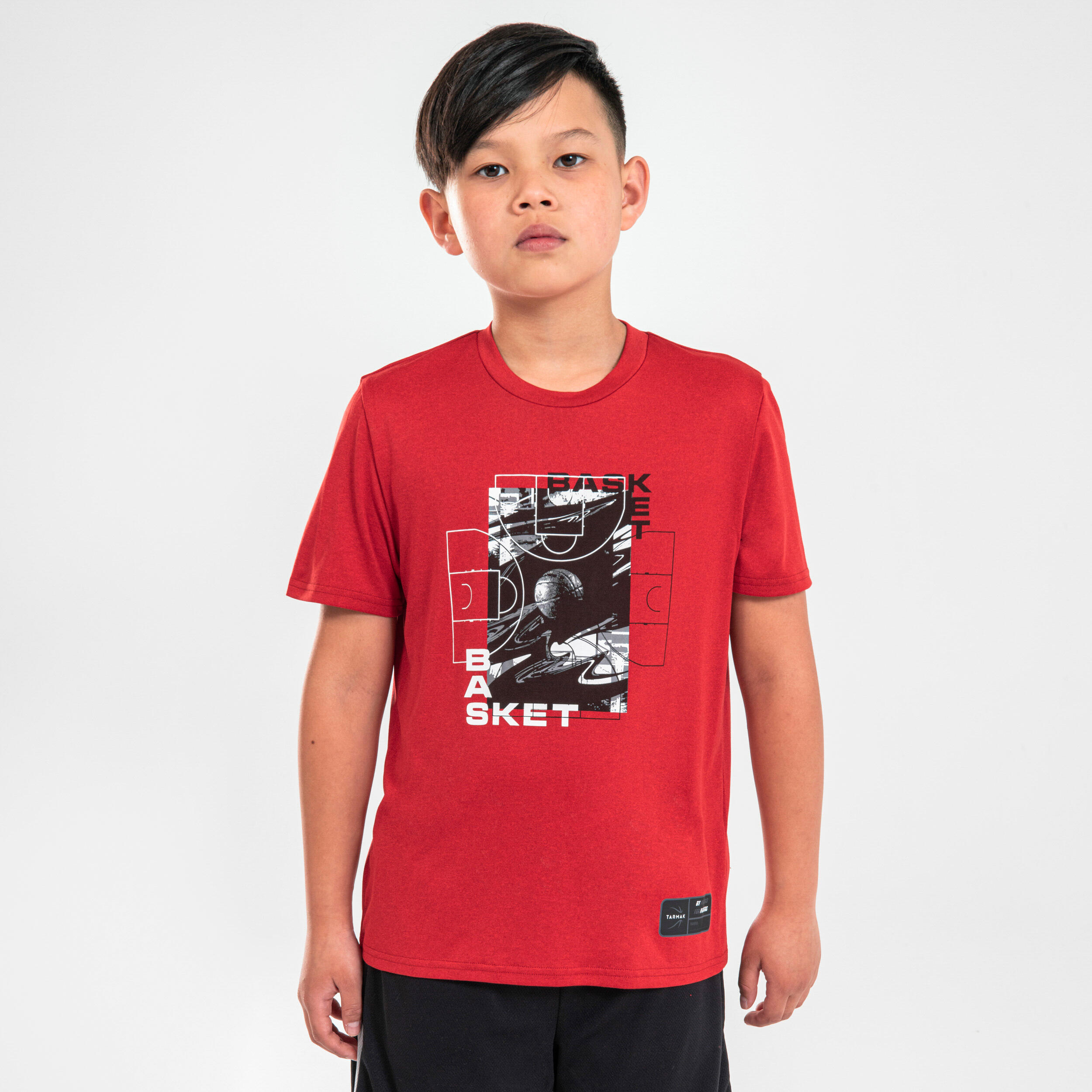 Tarmak Basketballshirt TS500 Fast Kinder hellgrau
