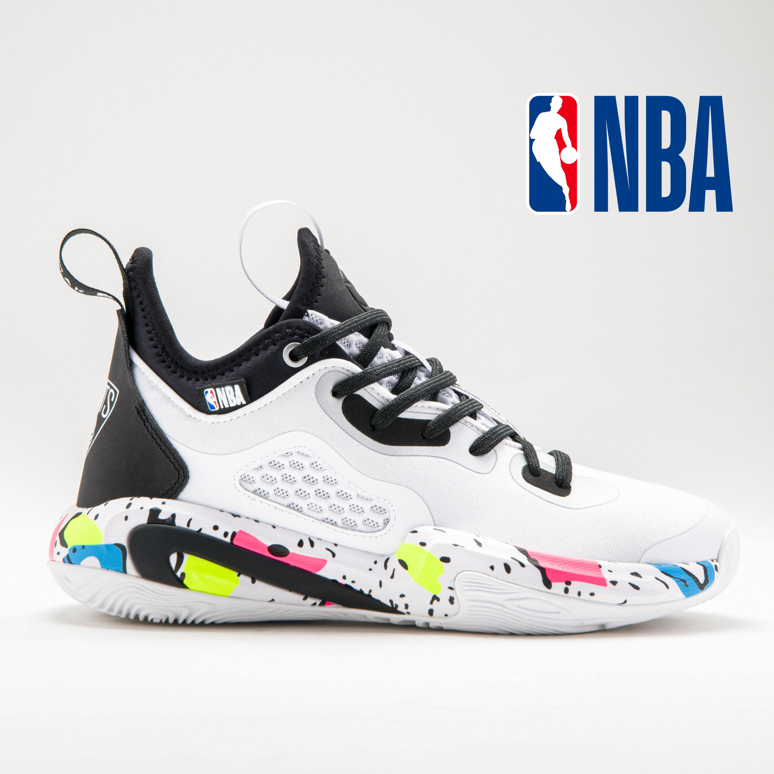 Tarmak Basketballschuhe SE900 MINI ME NBA Nets Kinder weiss