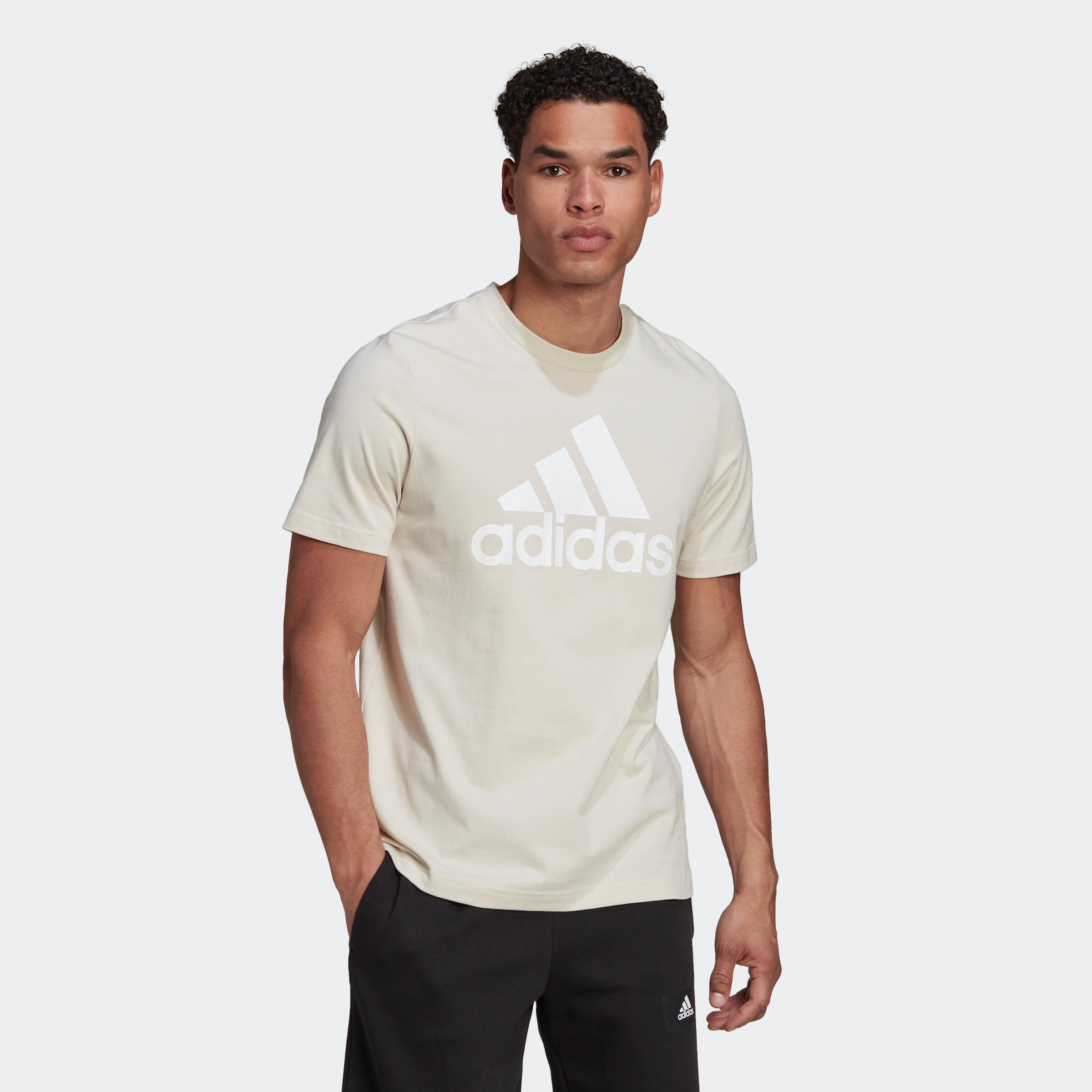 Adidas T-Shirt Fitness Linear Adidas Herren beige
