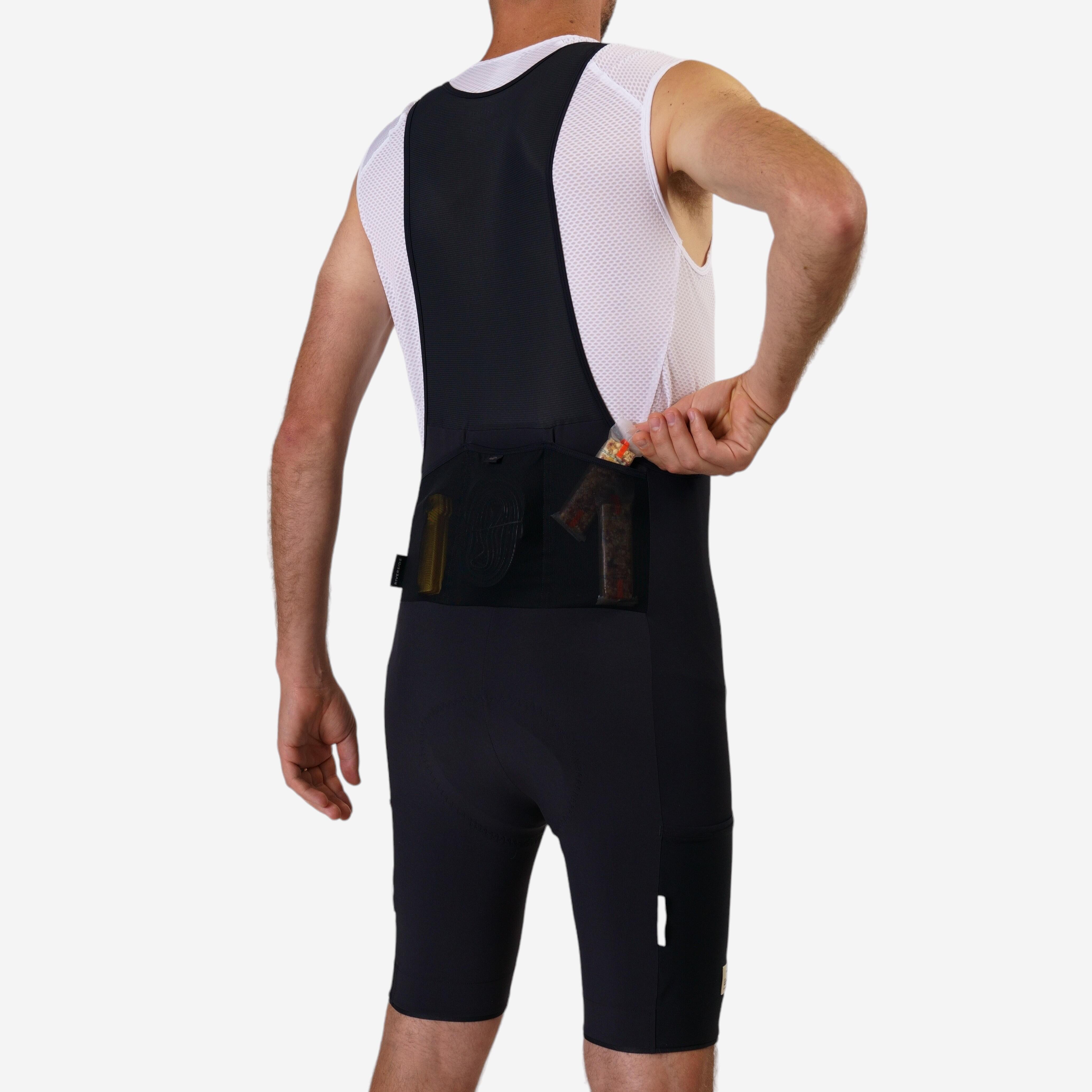 Riverside Kurze Radhose mit Trägern Gravelbike GRVL500 Cargo schwarz