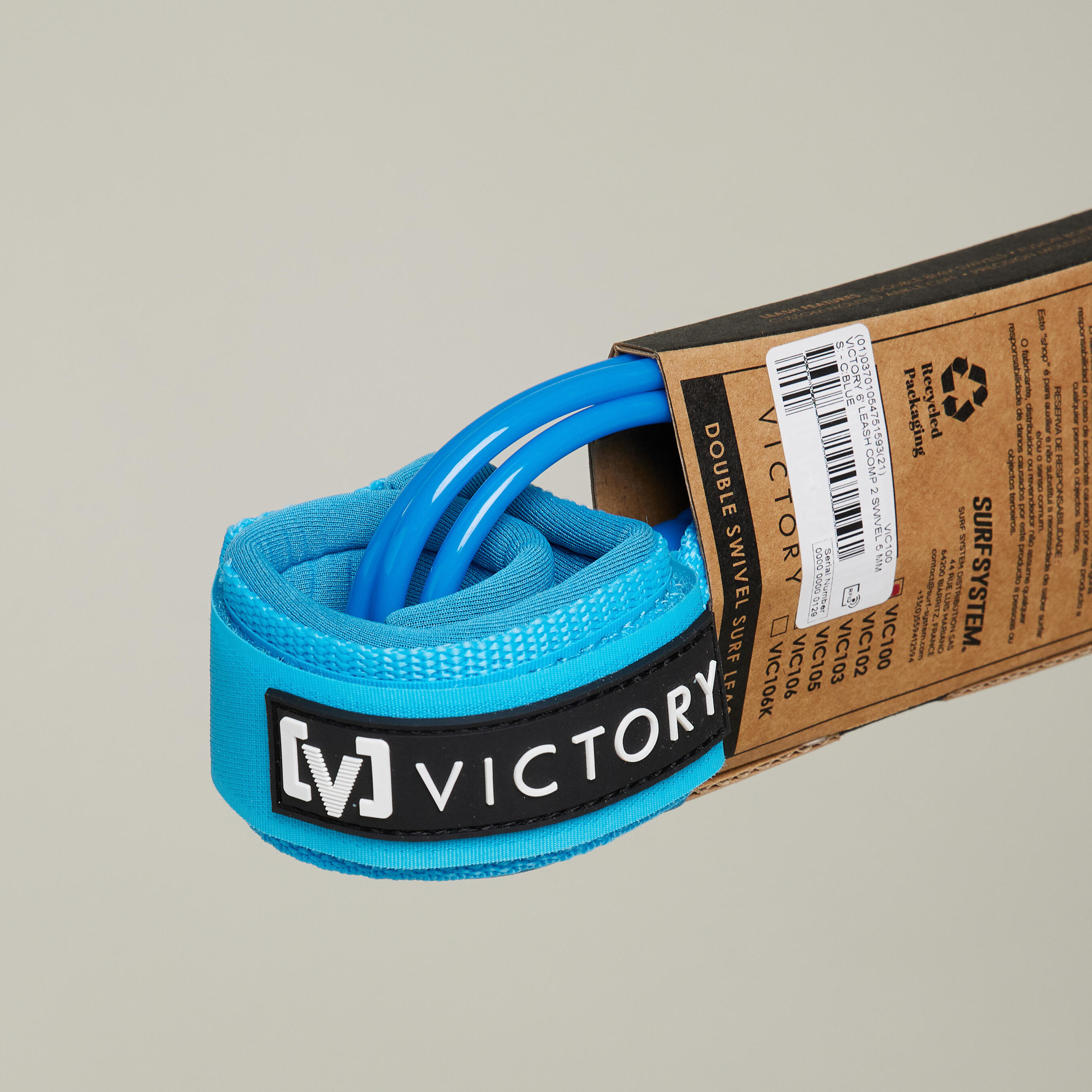 Victory Leash Surfboard Victory 6' Durchmesser 5 mm schwarz