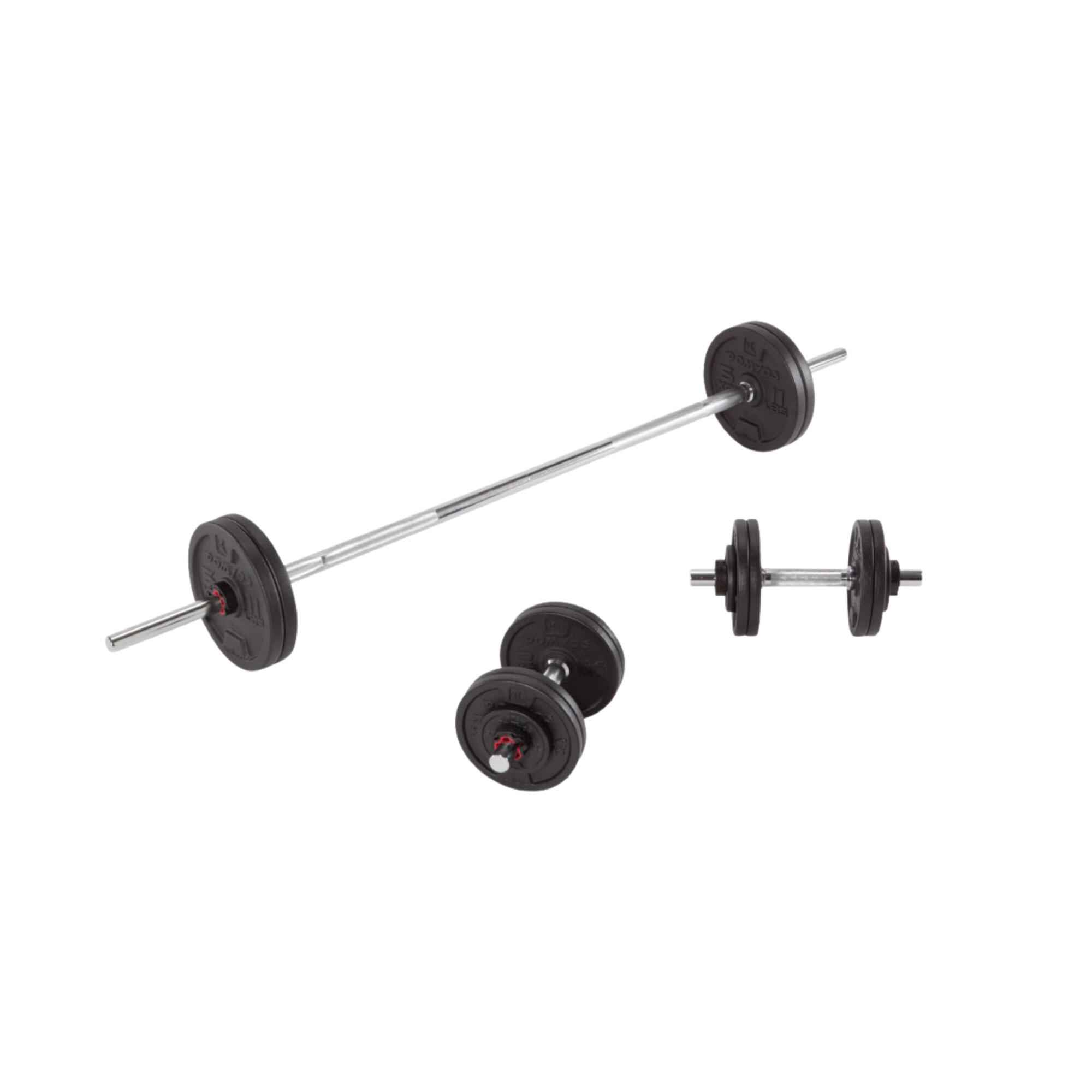 Corength Hantelset mit Stangen und Gewicht Krafttraining 50 kg