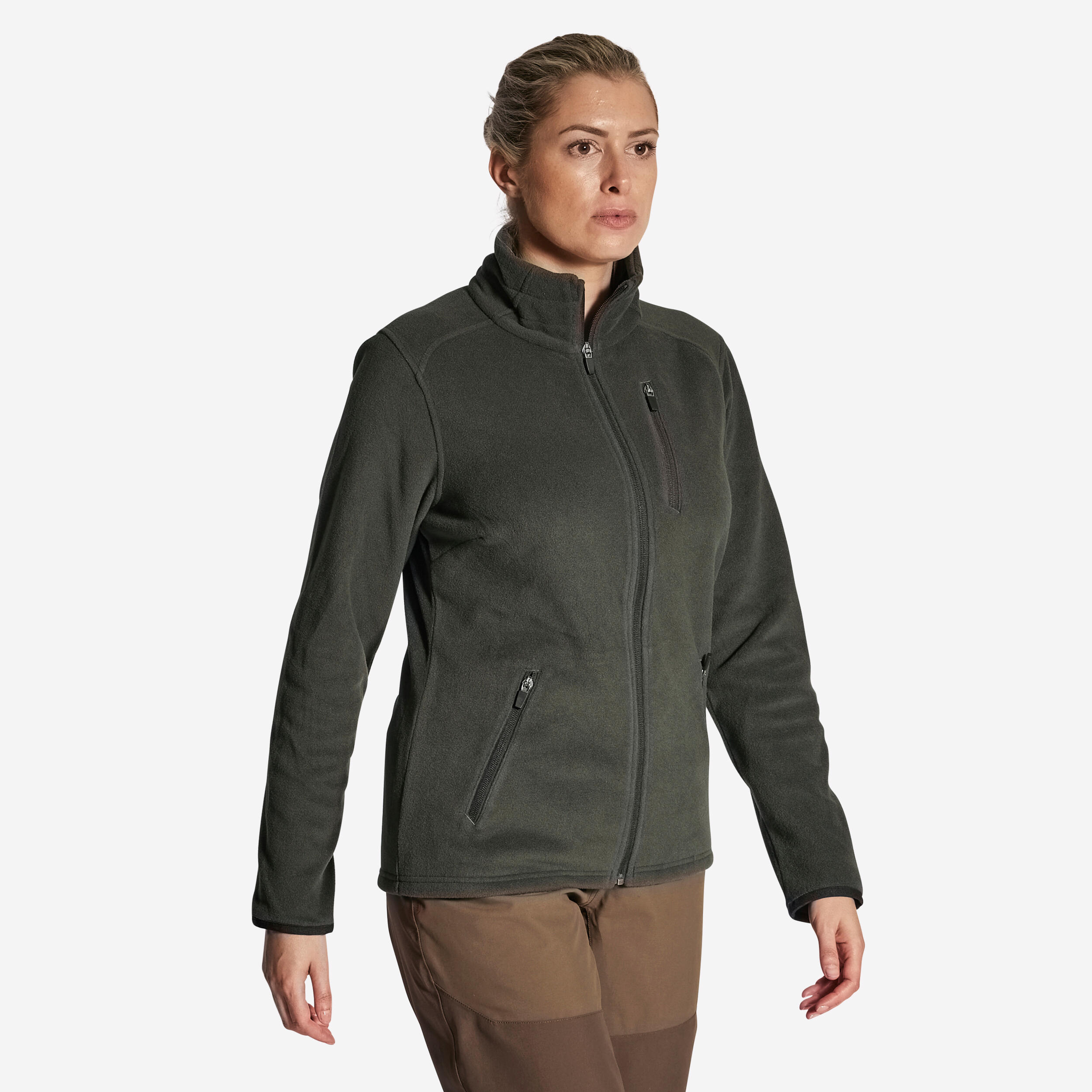 Solognac Jagd-Fleecejacke 500 Damen warm und wasserabweisend grün