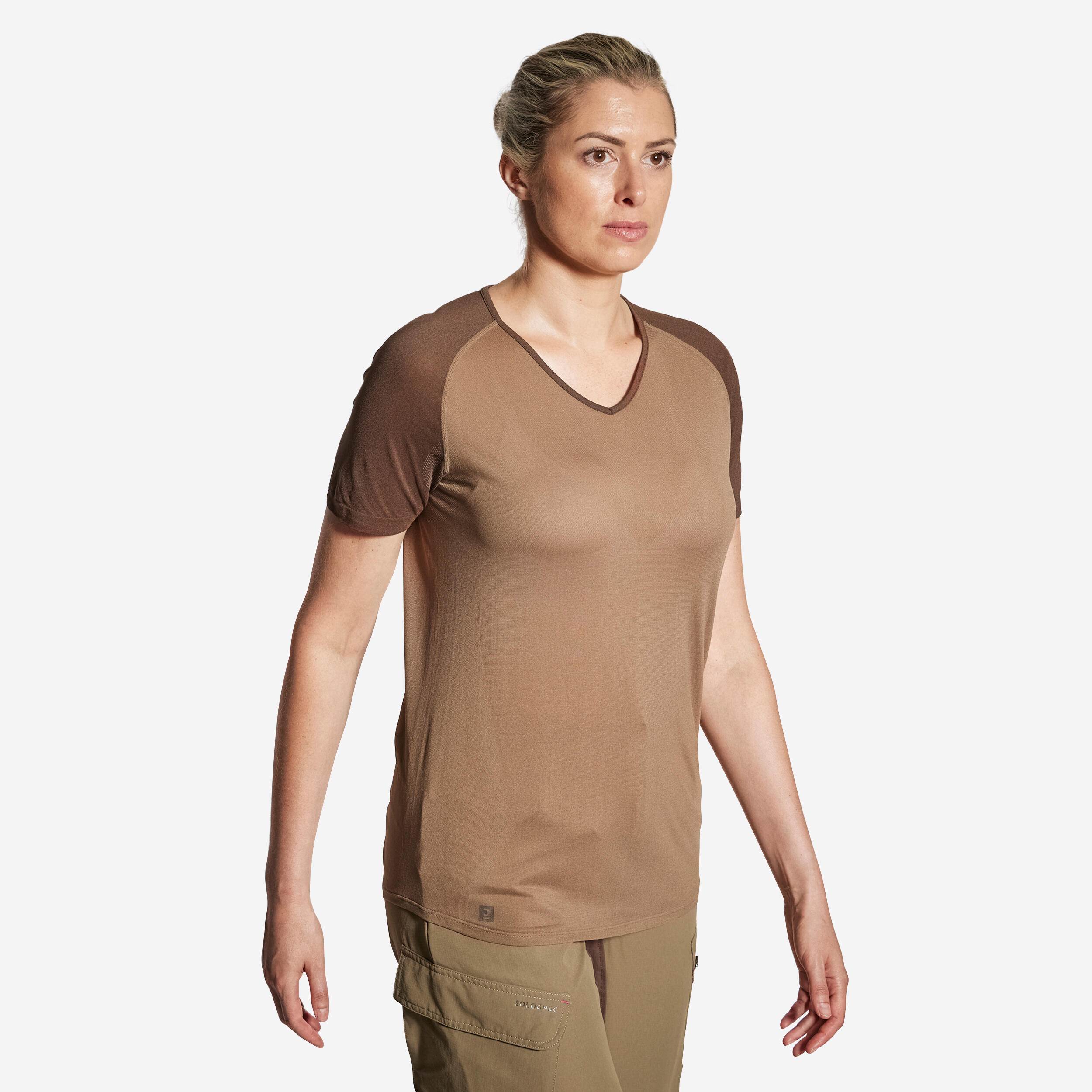 Solognac JAGD-T-SHIRT 500 DAMEN LEICHT ATMUNGSAKTIV BRAUN