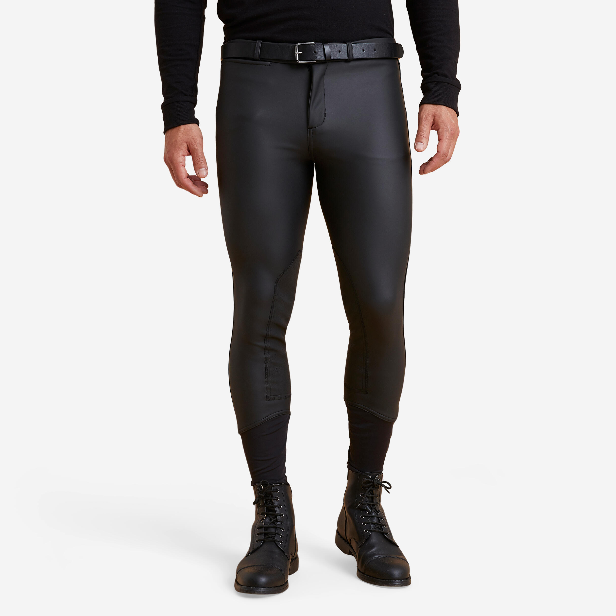 Fouganza Winter-Reithose Kipwarm wasserabweisend Vollbesatz Full Grip Herren schwarz