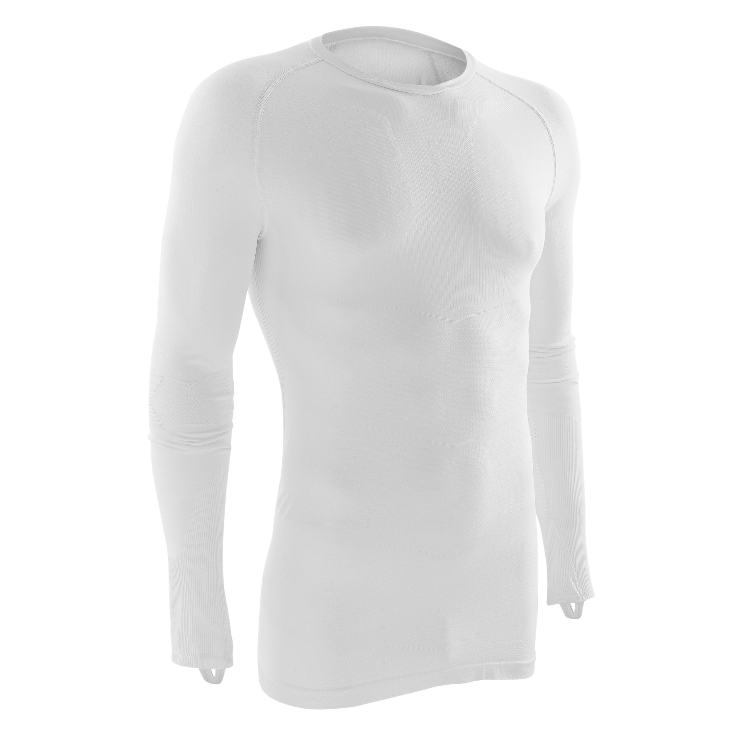 Kipsta Funktionsshirt Fussball langarm Keepdry 500 Wärmekomfort Damen/Herren weiss
