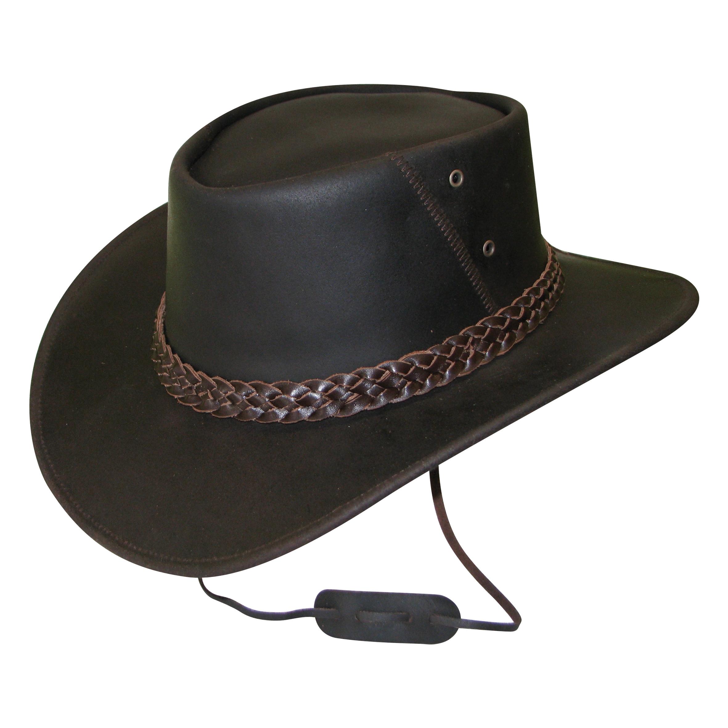 No Brand Reiterhut Bandjo Leder Erwachsene braun