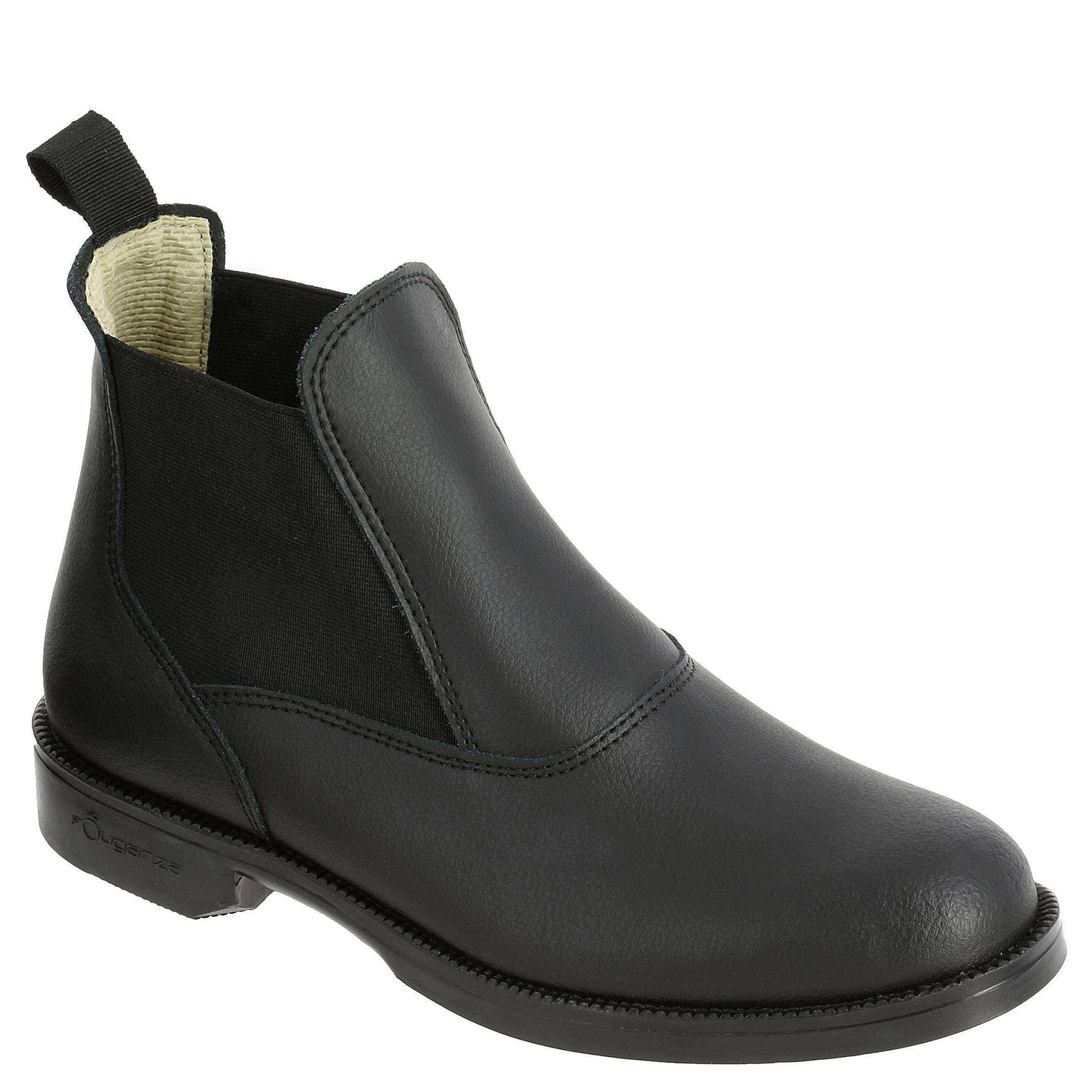 Fouganza Reitstiefeletten Classic Leder Erwachsene schwarz