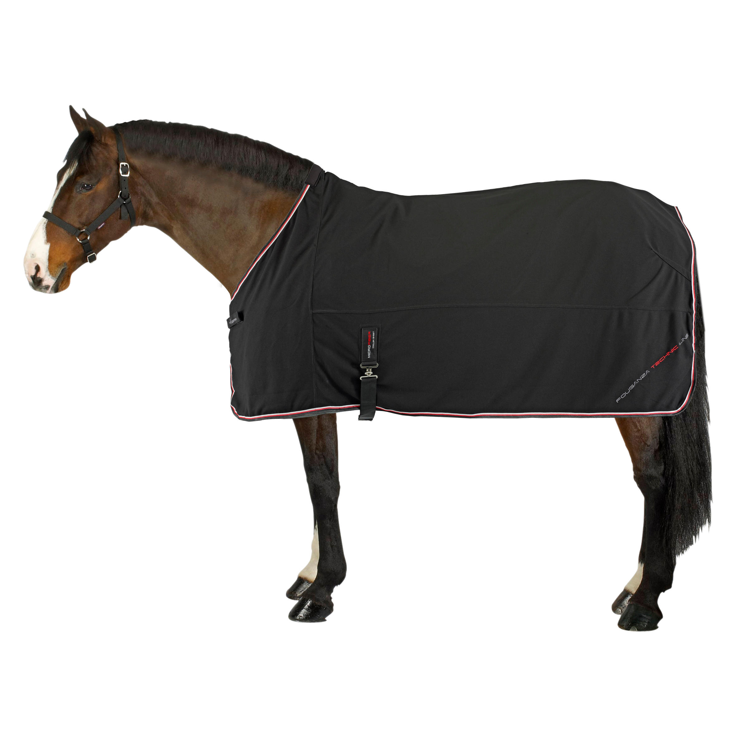 Fouganza Abschwitzdecke Mikrofaser Pony/Pferd schwarz