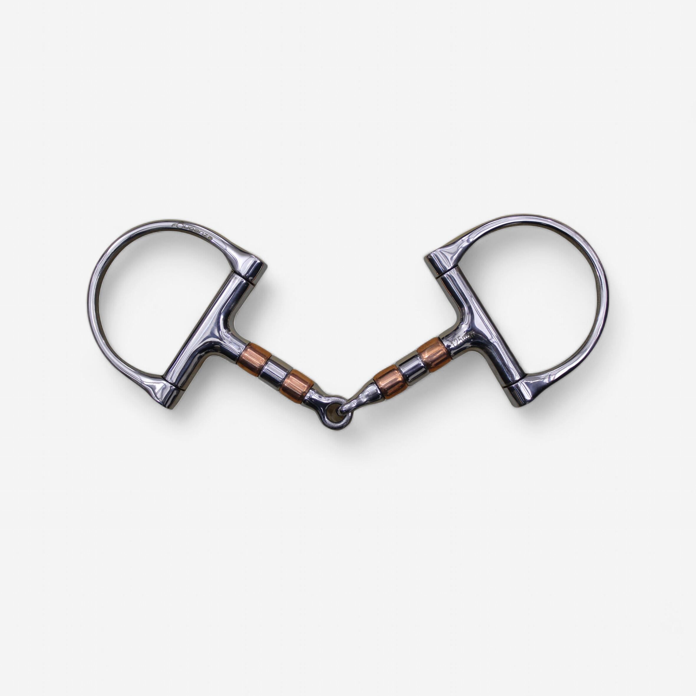 Fouganza D-Ringgebiss mit Kupferrollen Pony/Pferd