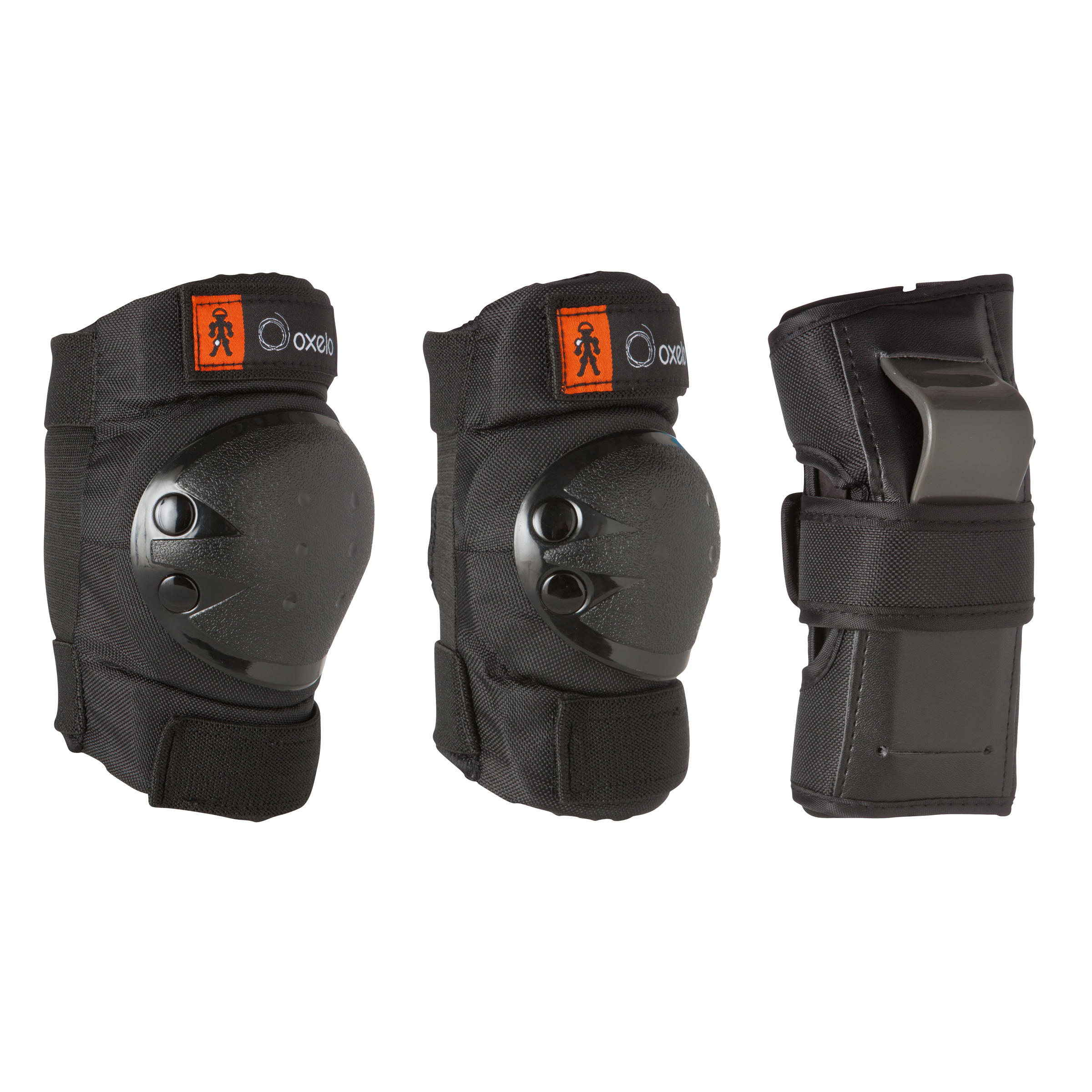 Oxelo Protektoren Schoner 3er-Set Inliner BASIC Kinder schwarz