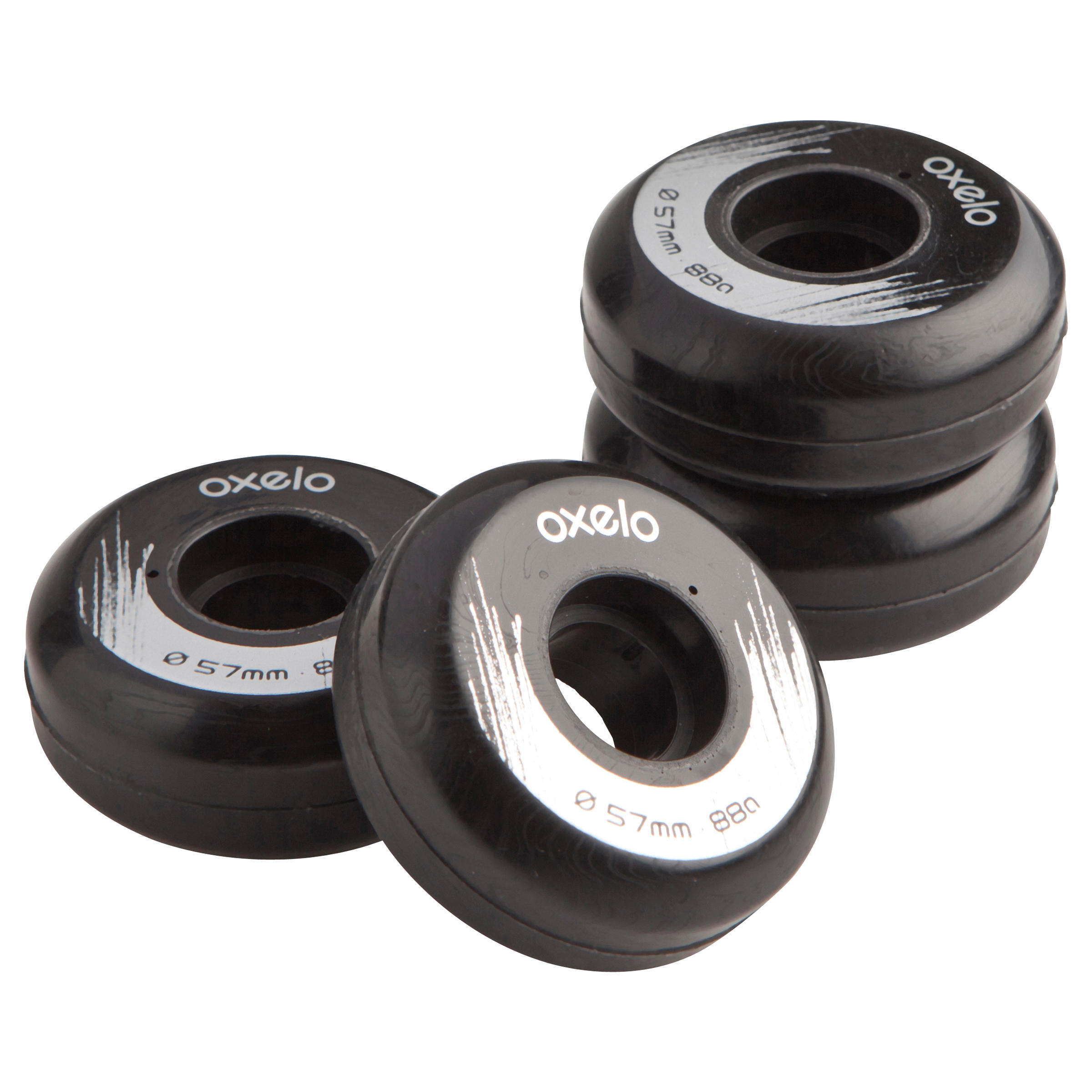 Oxelo Rollen Inline Skates Street 57 mm/88 A 4er Pack schwarz