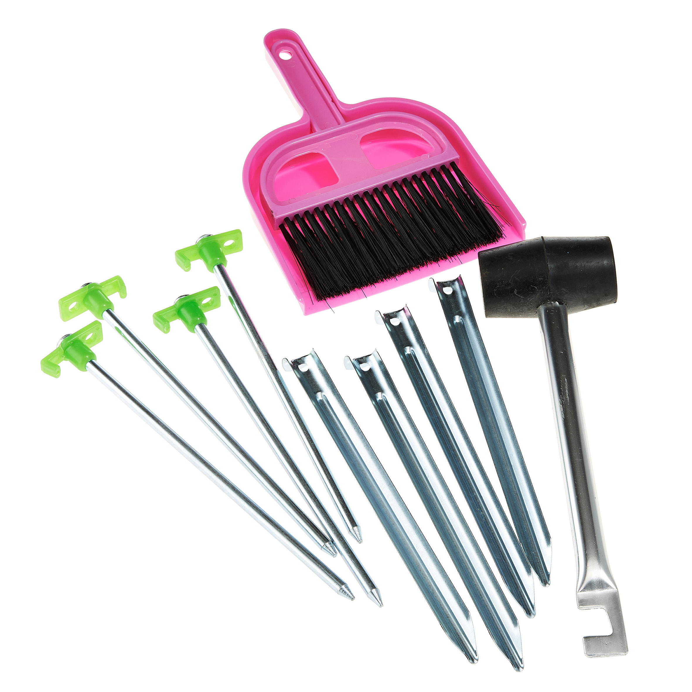 Cao Camping Komplettset für den Zeltaufbau – Hammer – Heringe – Schaufel – Handfeger