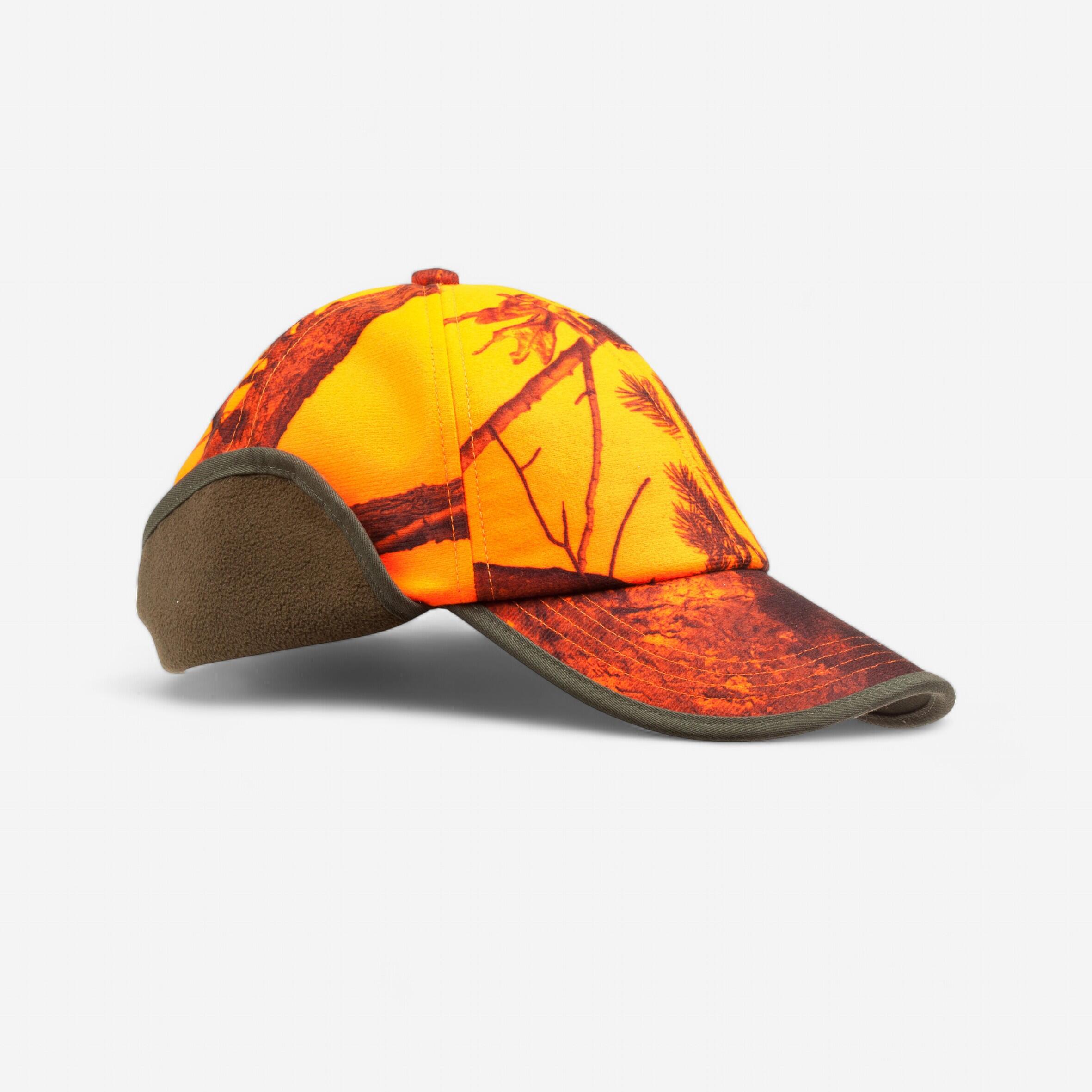 Solognac Jagd-Schirmmütze mit Ohrenklappen Camouflage orange