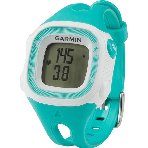 GARMIN Laufuhr Forerunner 15 Türkis / Weiß (Standard) mit Herzfrequenz-Brustgurt