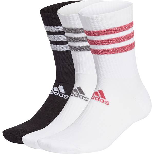 adidas Glam 3-Streifen Cushioned Sport Crew Socken 3 Paar