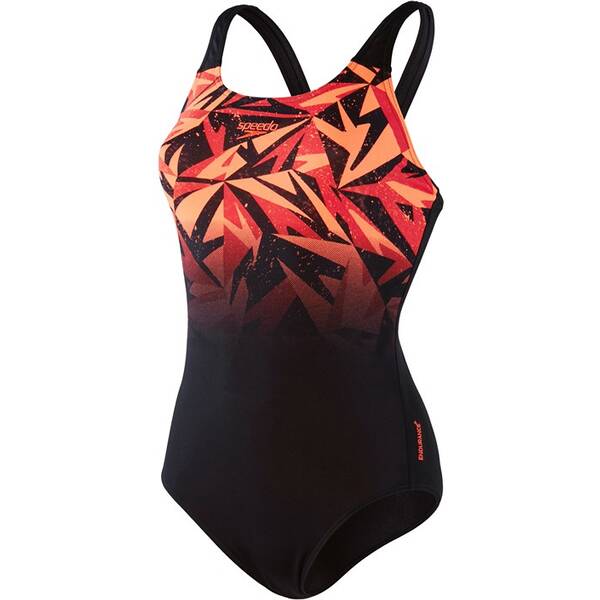 SPEEDO Damen Badeanzug HYPERBOOM PLMT MSBK AF BLK/RED