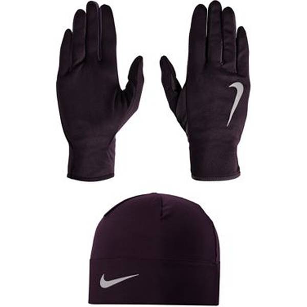 NIKE Damen Laufhandschuhe und Beanie Set