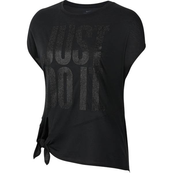 NIKE Damen Shirt W NK DRY SS TOP TIE PP1 SPRKLE