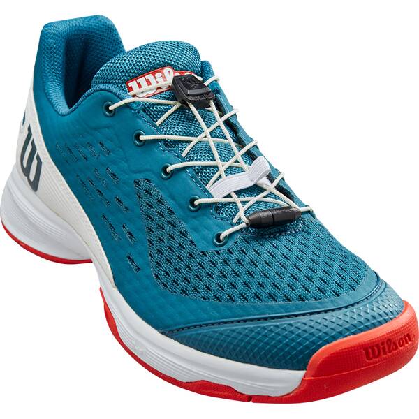 WILSON Kinder Tennisoutdoorschuhe RUSH PRO JR 4.0 QL Blue Coral/Wh/Fiesta