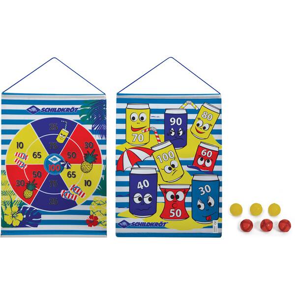 SCHILDKRÖT Dartboard Schildköt Roll-Up Dart Set, 1 aufrollbare Klett-Dartscheibe, beidseitig mit unt