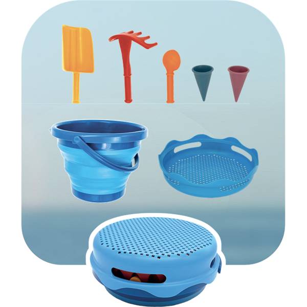 SCHILDKRÖT Schildkröt 7in1 Sand Toys Set, innovatives Sand-Spielset im Handtaschenformat, kompakt un