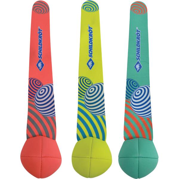 SCHILDKRÖT Schildkröt Neopren Diving Balls, 3 Tauchbälle mit Schweif, Sandfüllung, Schweif steht am
