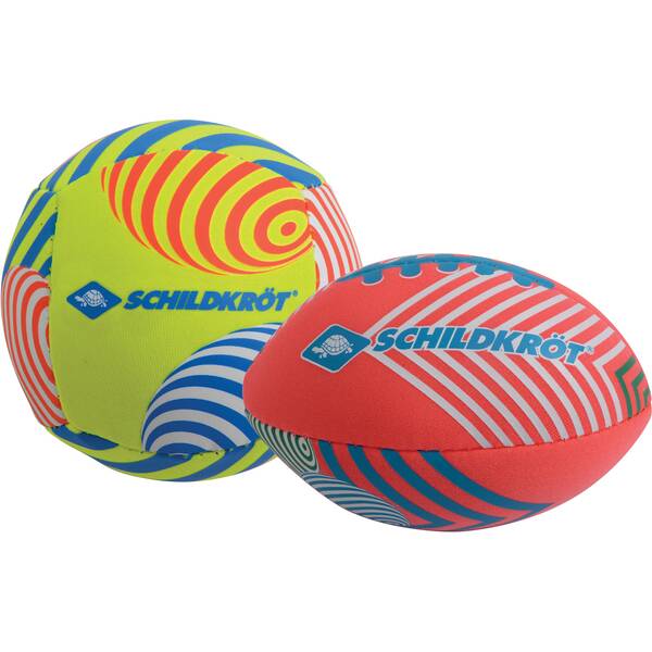 SCHILDKRÖT Schildkröt Mini-Ball-Duo Pack, Set bestehend aus 1 Volley und 1 American Football, Ø 9 cm