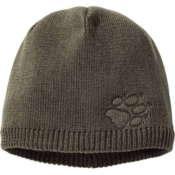 Jack Wolfskin Stormlock Paw Cap Winddichte Strickmütze M grün granite