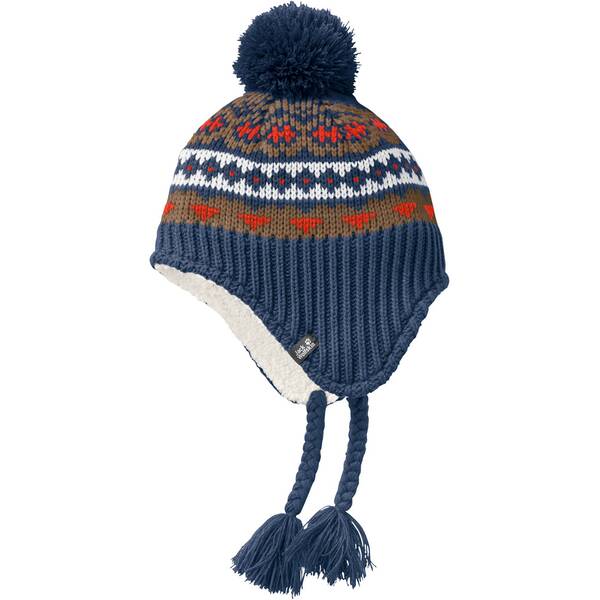 Jack Wolfskin Stormlock Himalaya Cap Kids Winddichte Strickmütze Kinder S blau dark indigo