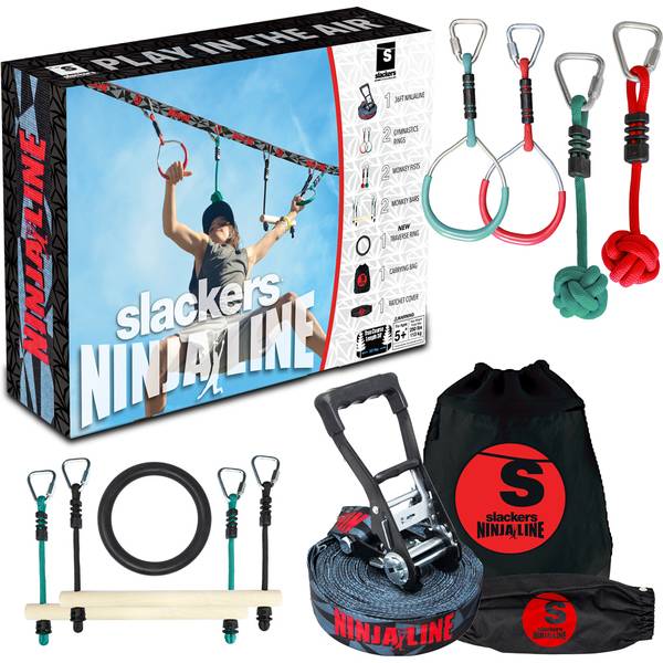 SCHILDKRÖT Balancegerät Slackers USA Ninja Line Starter Set 2021, 11 Meter Hangelparcour, tolles 11-