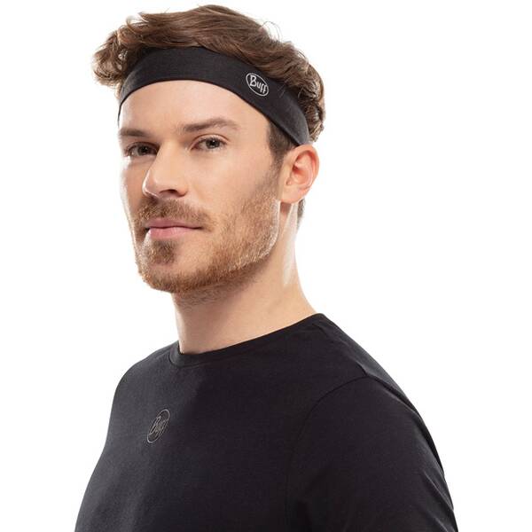 BUFF Herren COOLNET UV+ SLIM Stirnband R-SOLID BLACK