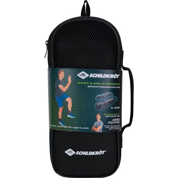 SCHILDKRÖT FITNESS Körpergewicht Schildkröt GEWICHTSMANSCHETTE, 2x 2,0kg ,(black) im Carrybag, M-202