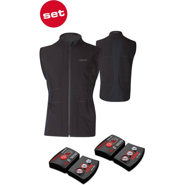 LENZ Herren Heizweste set of heat vest 1.0 men + lithium pack rcB 1800