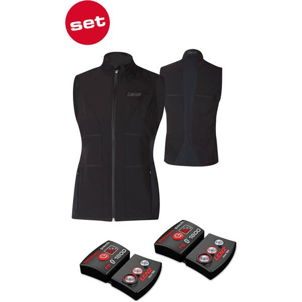 LENZ Damen Heizweste set of heat vest 1.0 women + lithium pack rcB 1800