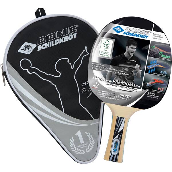 DONIC SCHILDKRÖT Tischtennis-Schläger OVTCHAROV Silver FSC inkl.Hülle