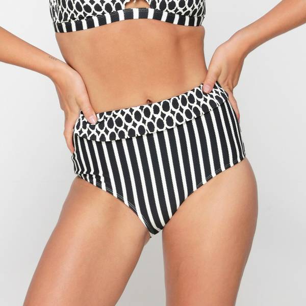 LINGADORE Damen Bikinihose Slip mit fallt Bund