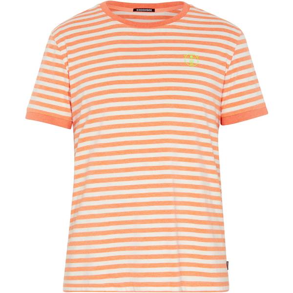 CHIEMSEE T-Shirt in gestreifter Optik mit kleinem Brustprint