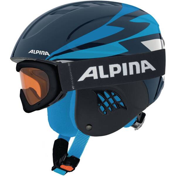 ALPINA Kinder Skihelm Carat mit Skibrille Ruby S SH Set