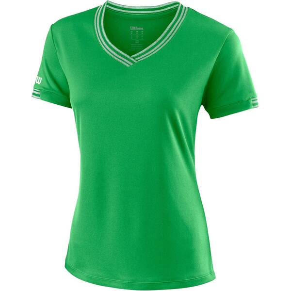 WILSON Damen Tennisshirt Team V-Neck Kurzarm