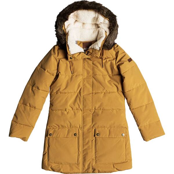 ROXY Damen Wasserabweisende, länger geschnittene Steppjacke mit Kapuze Ellie