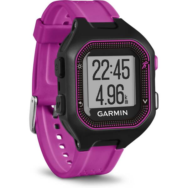GARMIN GPS Laufuhr Forerunner® 25, Europe, Black/Purple Bundle With Heart Rate Monitor