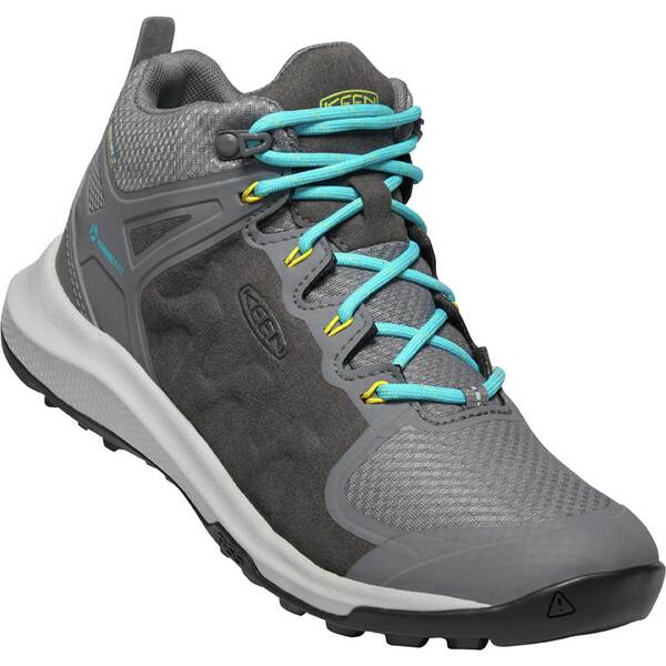 KEEN Damen Trekkingstiefel EXPLORE MID WP W-STEEL GREY/BRIGHT TURQU