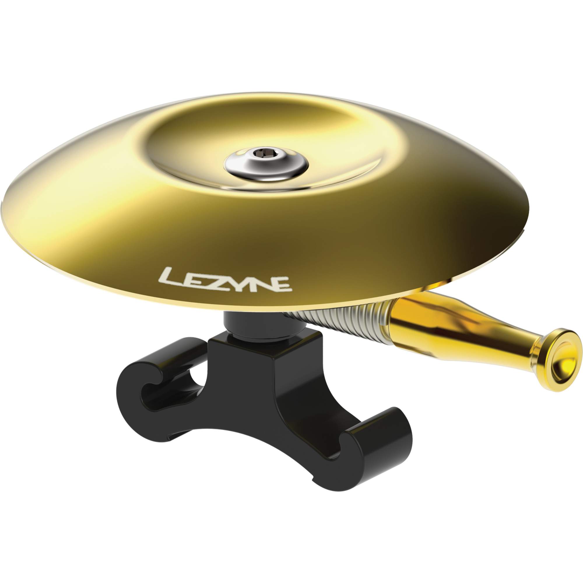 Lezyne CLASSIC SHALLOW BRASS KLINGEL MESSING POLIERT E HALTERUNG