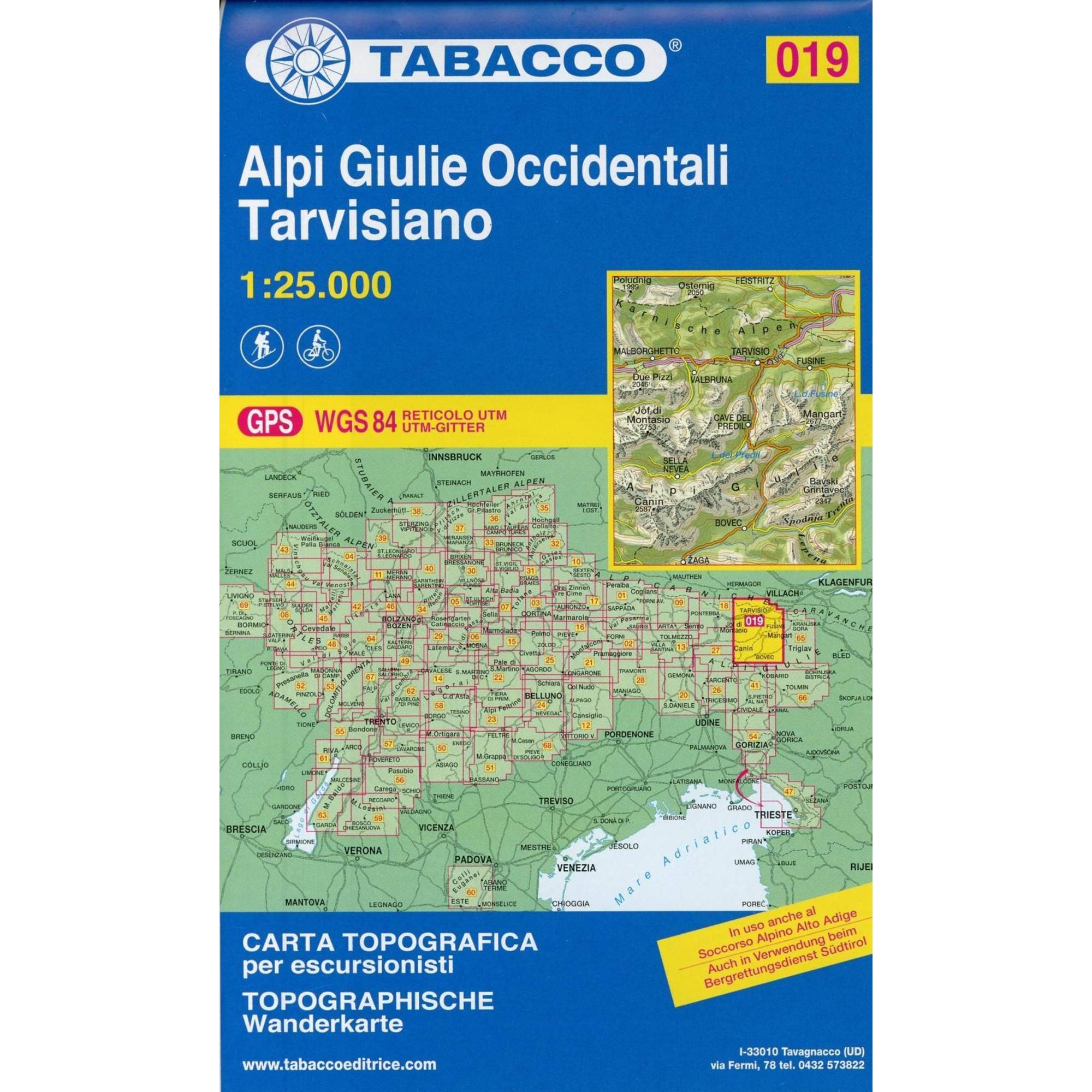 Tabacco Wandern Alpi Giulie 1:25000