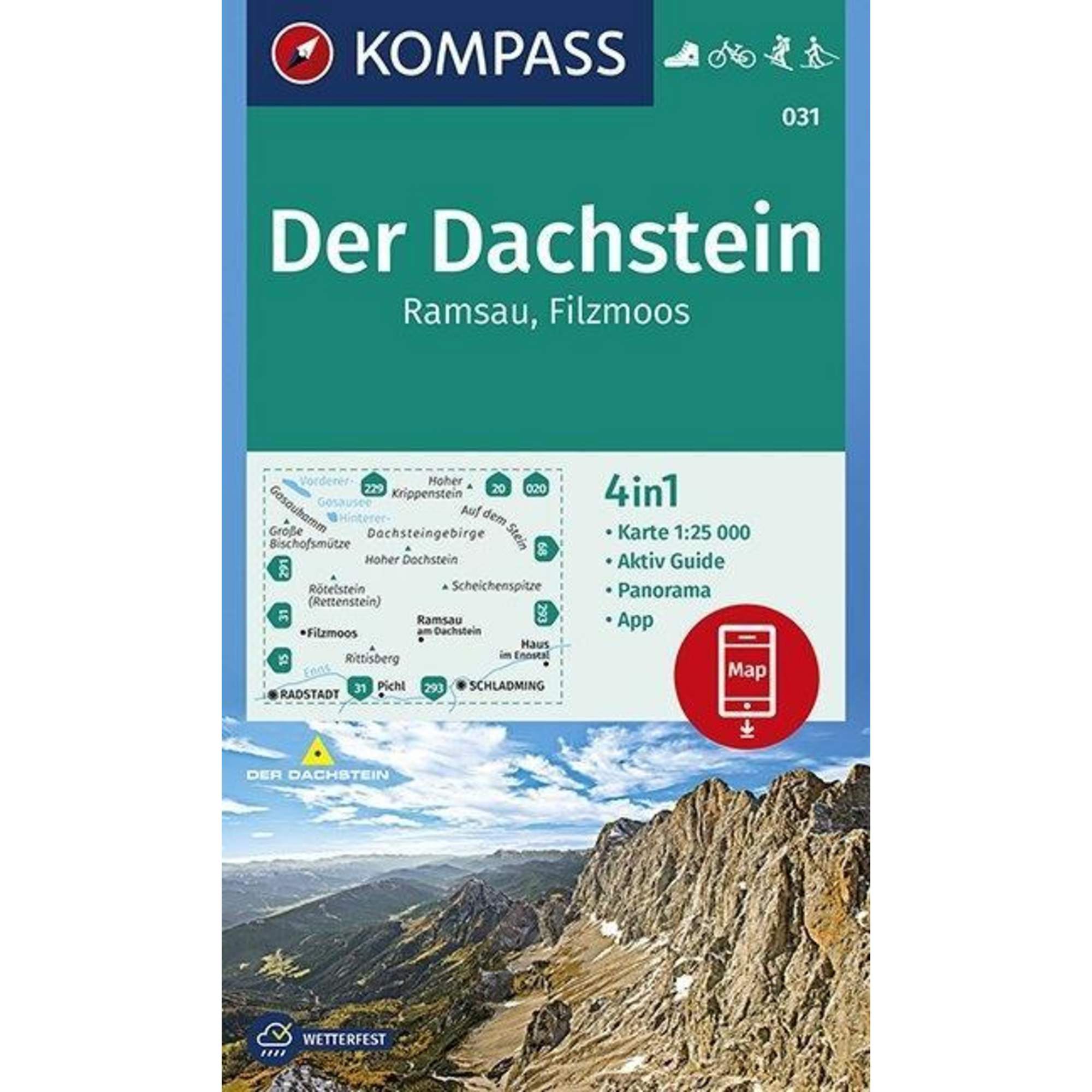 Der Dachstein, Ramsau, Filzmoos 1:25 000