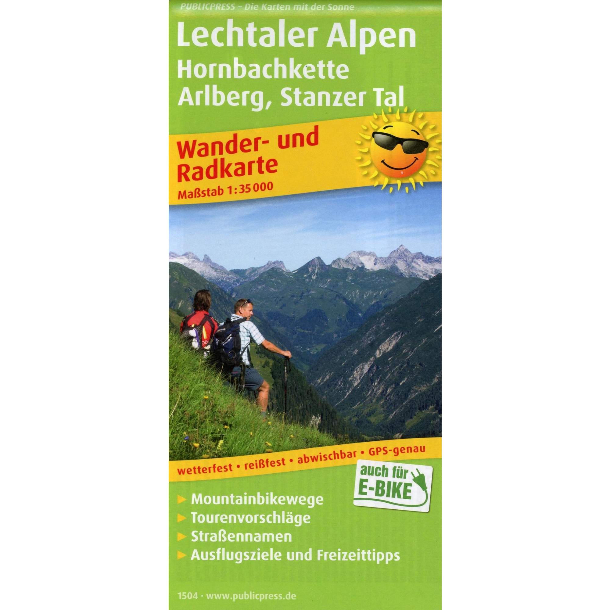 Lechtaler Alpen, Hornbachkette, Arlberg, Stanzer Tal Wander- und Radkarte 1 : 35 000