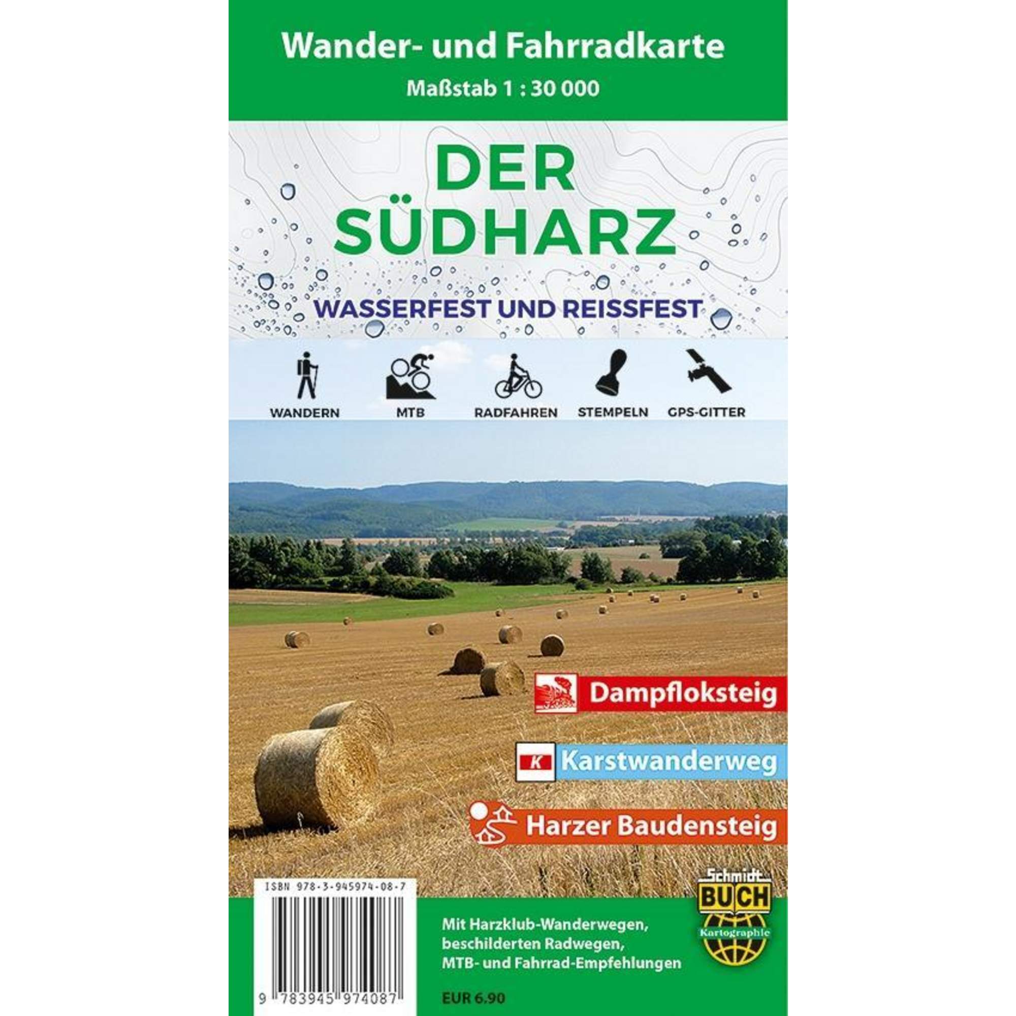 Der Südharz Wander- und Fahrradkarte 1 : 30 000